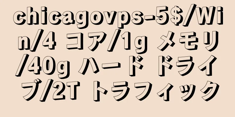 chicagovps-5$/Win/4 コア/1g メモリ/40g ハード ドライブ/2T トラフィック