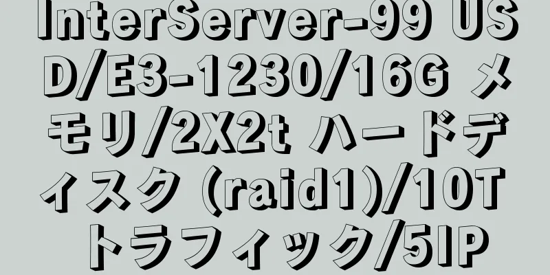 InterServer-99 USD/E3-1230/16G メモリ/2X2t ハードディスク (raid1)/10T トラフィック/5IP