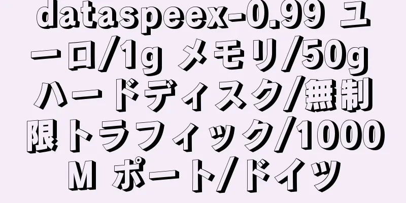 dataspeex-0.99 ユーロ/1g メモリ/50g ハードディスク/無制限トラフィック/1000M ポート/ドイツ