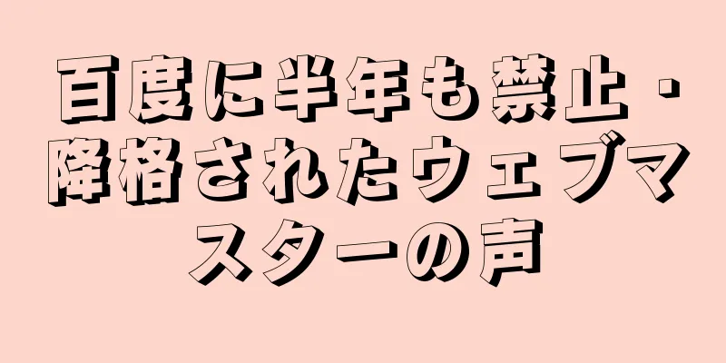 百度に半年も禁止・降格されたウェブマスターの声