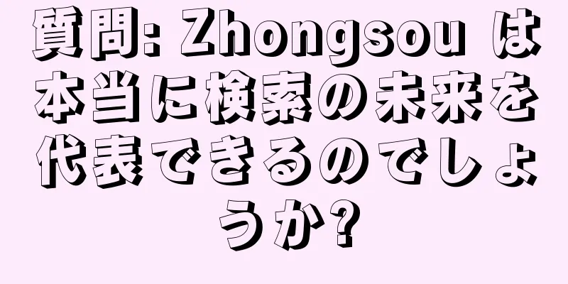 質問: Zhongsou は本当に検索の未来を代表できるのでしょうか?