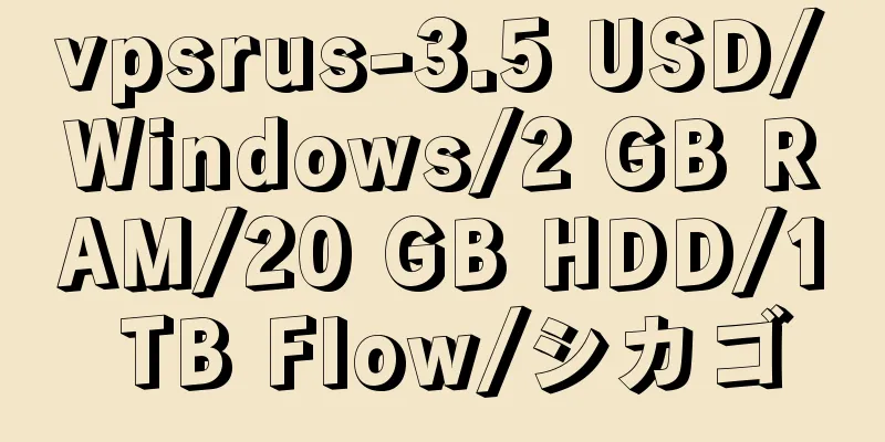 vpsrus-3.5 USD/Windows/2 GB RAM/20 GB HDD/1 TB Flow/シカゴ