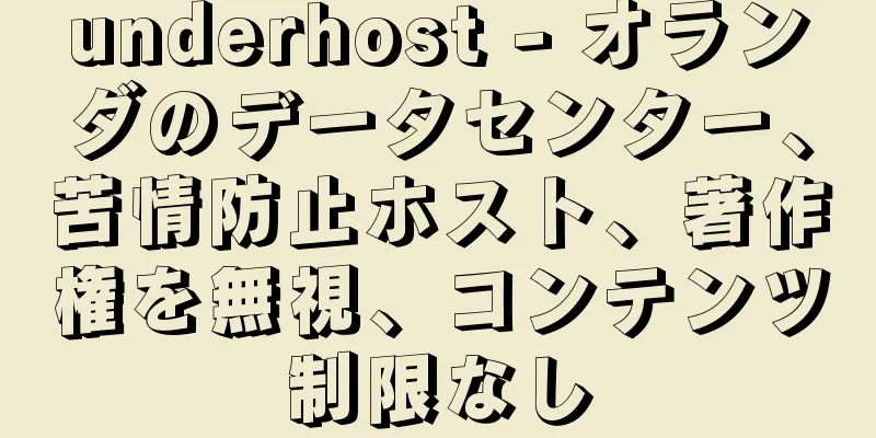 underhost - オランダのデータセンター、苦情防止ホスト、著作権を無視、コンテンツ制限なし