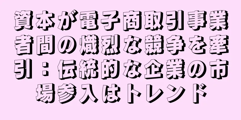 資本が電子商取引事業者間の熾烈な競争を牽引：伝統的な企業の市場参入はトレンド