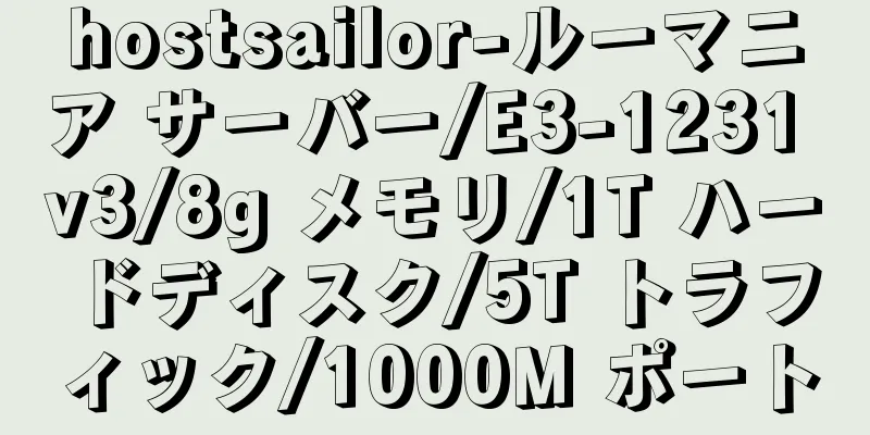 hostsailor-ルーマニア サーバー/E3-1231 v3/8g メモリ/1T ハードディスク/5T トラフィック/1000M ポート