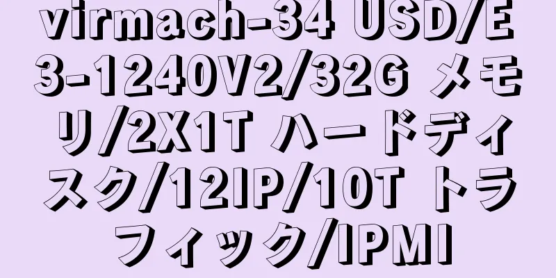 virmach-34 USD/E3-1240V2/32G メモリ/2X1T ハードディスク/12IP/10T トラフィック/IPMI