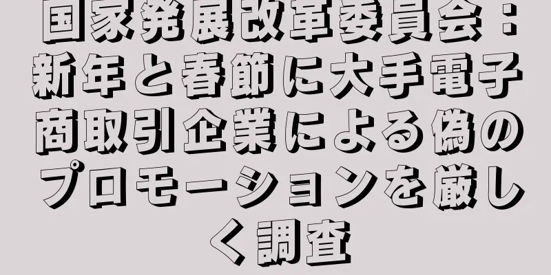 国家発展改革委員会：新年と春節に大手電子商取引企業による偽のプロモーションを厳しく調査