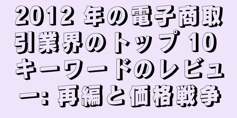 2012 年の電子商取引業界のトップ 10 キーワードのレビュー: 再編と価格戦争