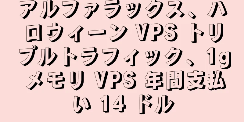 アルファラックス、ハロウィーン VPS トリプルトラフィック、1g メモリ VPS 年間支払い 14 ドル
