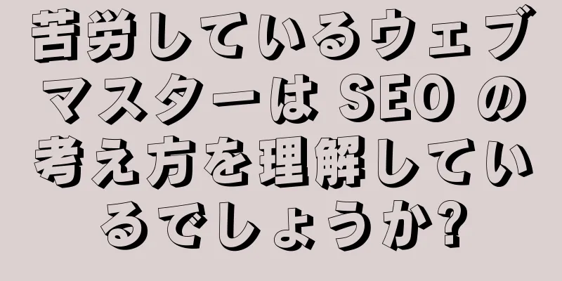 苦労しているウェブマスターは SEO の考え方を理解しているでしょうか?