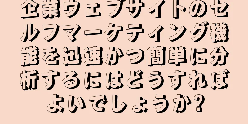 企業ウェブサイトのセルフマーケティング機能を迅速かつ簡単に分析するにはどうすればよいでしょうか?