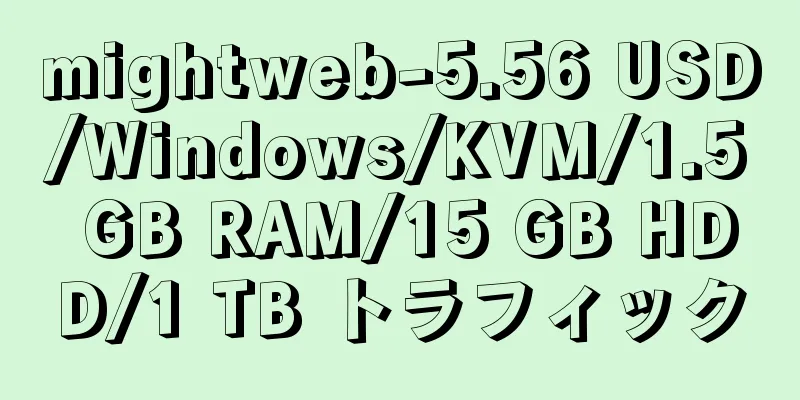 mightweb-5.56 USD/Windows/KVM/1.5 GB RAM/15 GB HDD/1 TB トラフィック