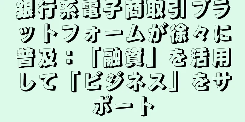 銀行系電子商取引プラットフォームが徐々に普及：「融資」を活用して「ビジネス」をサポート