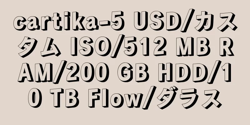 cartika-5 USD/カスタム ISO/512 MB RAM/200 GB HDD/10 TB Flow/ダラス
