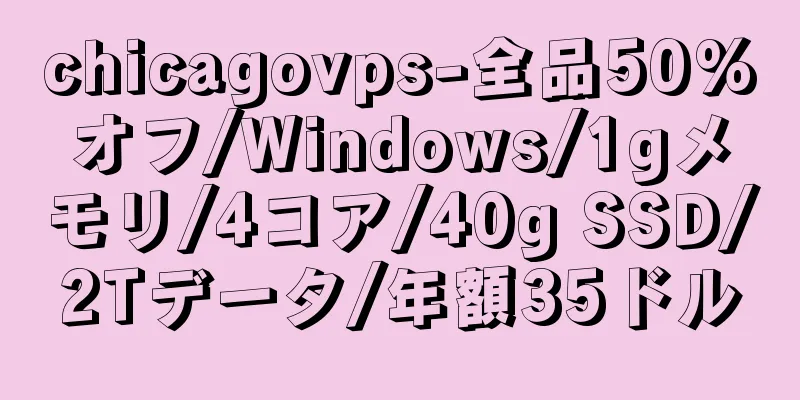 chicagovps-全品50%オフ/Windows/1gメモリ/4コア/40g SSD/2Tデータ/年額35ドル