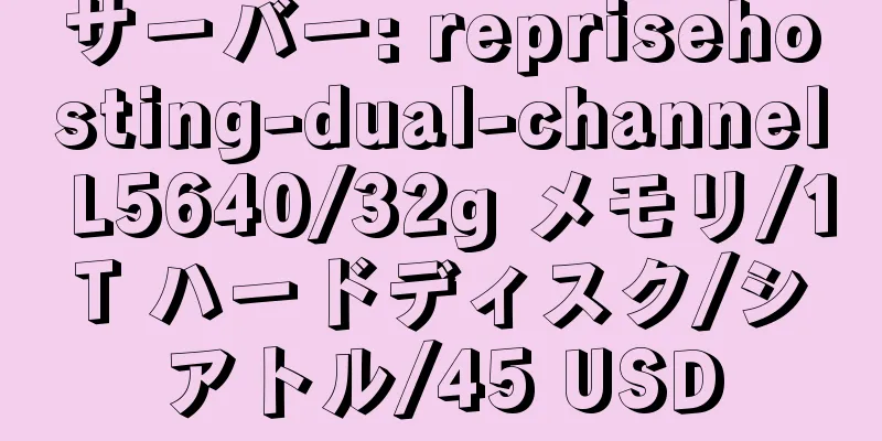 サーバー: reprisehosting-dual-channel L5640/32g メモリ/1T ハードディスク/シアトル/45 USD