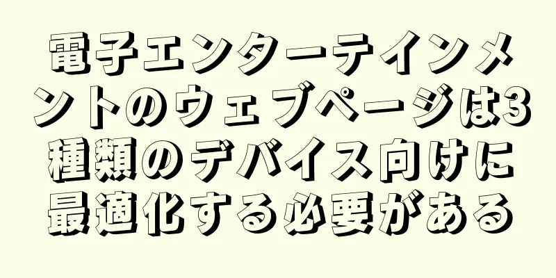 電子エンターテインメントのウェブページは3種類のデバイス向けに最適化する必要がある