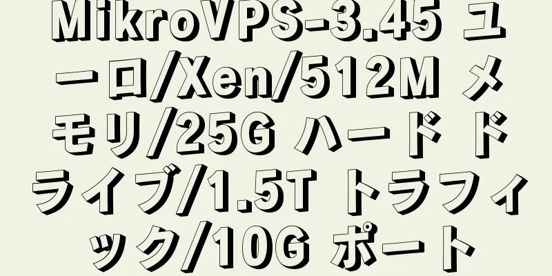 MikroVPS-3.45 ユーロ/Xen/512M メモリ/25G ハード ドライブ/1.5T トラフィック/10G ポート