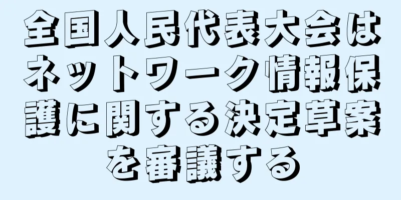 全国人民代表大会はネットワーク情報保護に関する決定草案を審議する