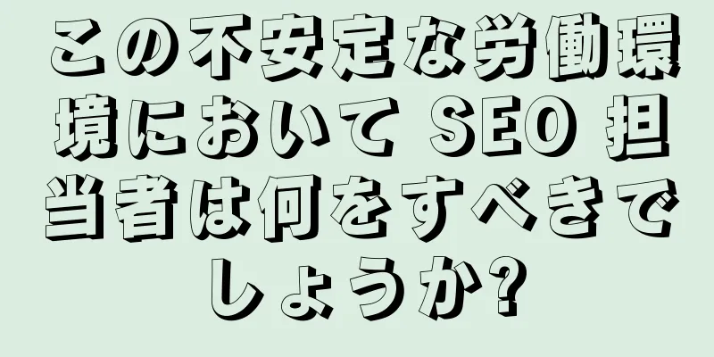 この不安定な労働環境において SEO 担当者は何をすべきでしょうか?