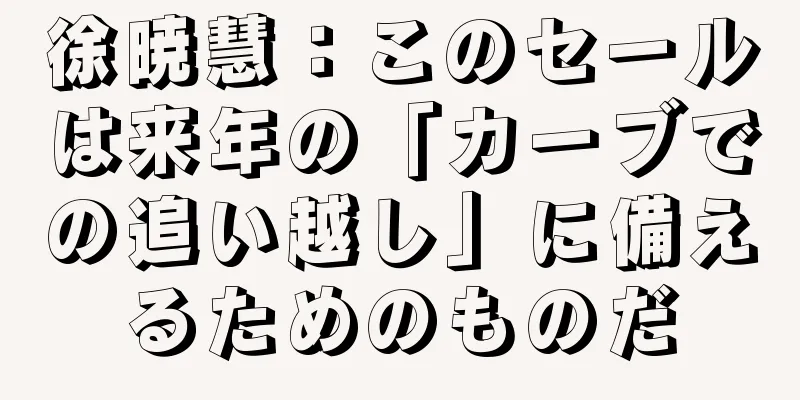 徐暁慧：このセールは来年の「カーブでの追い越し」に備えるためのものだ