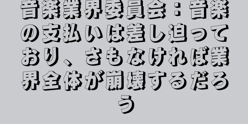 音楽業界委員会：音楽の支払いは差し迫っており、さもなければ業界全体が崩壊するだろう
