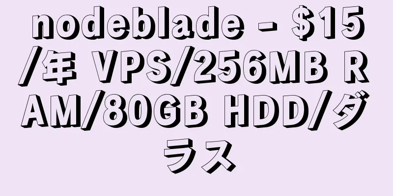 nodeblade - $15/年 VPS/256MB RAM/80GB HDD/ダラス