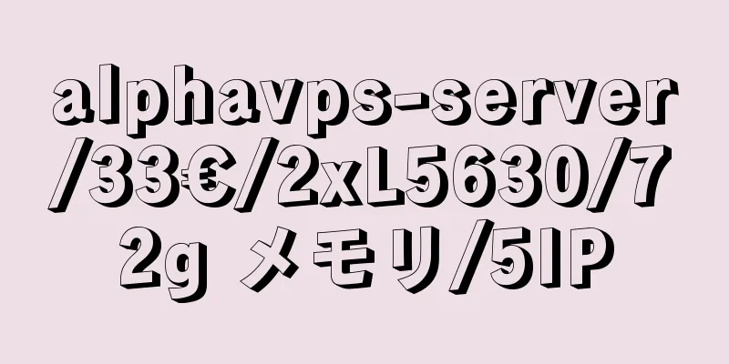 alphavps-server/33€/2xL5630/72g メモリ/5IP