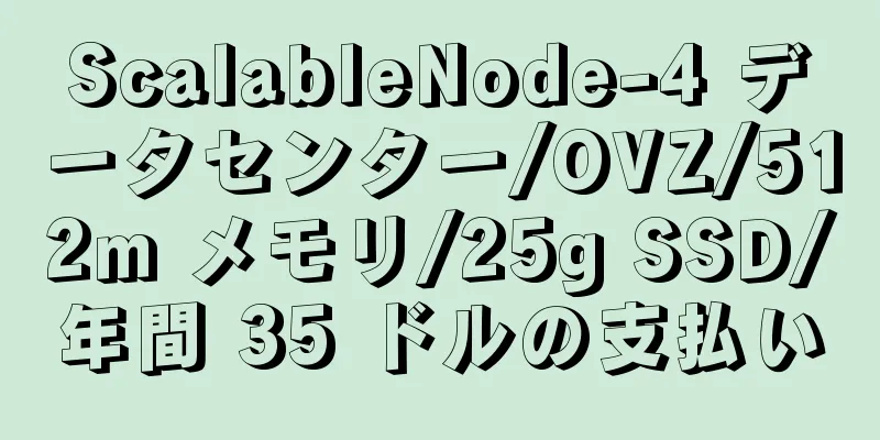 ScalableNode-4 データセンター/OVZ/512m メモリ/25g SSD/年間 35 ドルの支払い