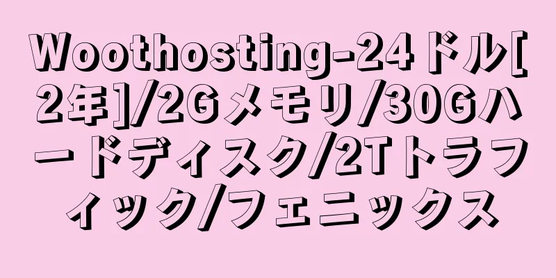 Woothosting-24ドル[2年]/2Gメモリ/30Gハードディスク/2Tトラフィック/フェニックス