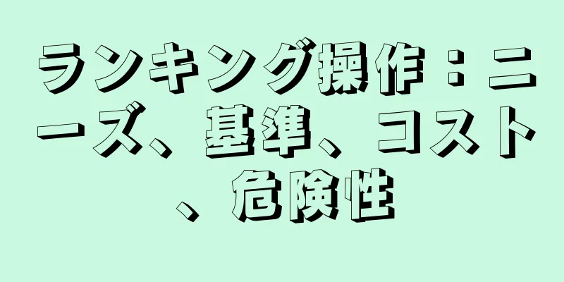ランキング操作：ニーズ、基準、コスト、危険性