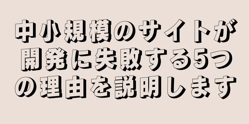 中小規模のサイトが開発に失敗する5つの理由を説明します