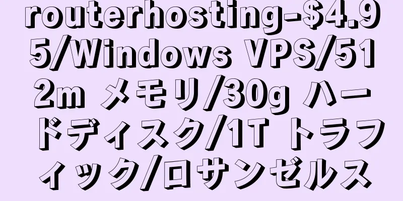 routerhosting-$4.95/Windows VPS/512m メモリ/30g ハードディスク/1T トラフィック/ロサンゼルス