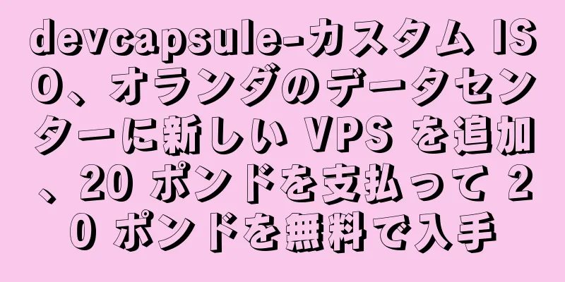 devcapsule-カスタム ISO、オランダのデータセンターに新しい VPS を追加、20 ポンドを支払って 20 ポンドを無料で入手