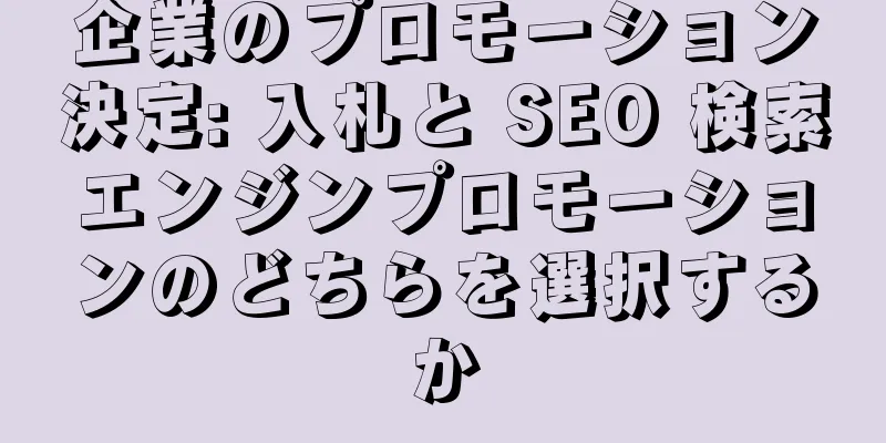 企業のプロモーション決定: 入札と SEO 検索エンジンプロモーションのどちらを選択するか