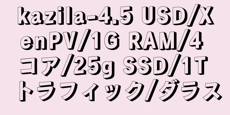 kazila-4.5 USD/XenPV/1G RAM/4 コア/25g SSD/1T トラフィック/ダラス