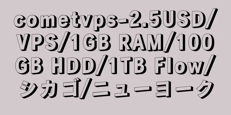 cometvps-2.5USD/VPS/1GB RAM/100GB HDD/1TB Flow/シカゴ/ニューヨーク