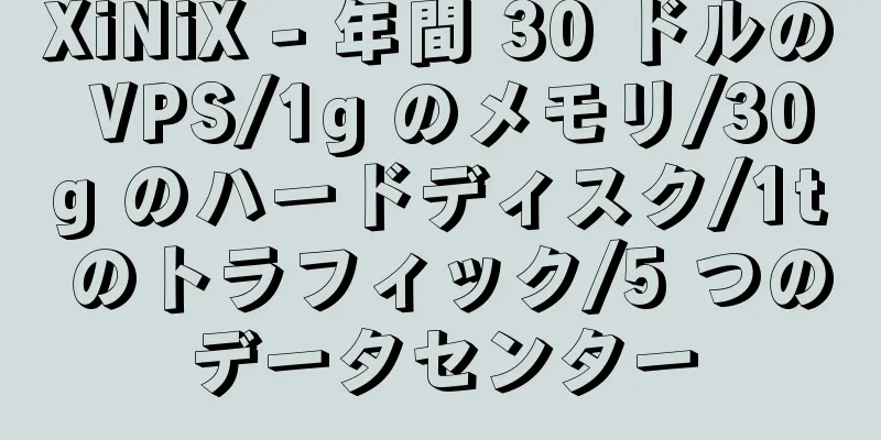 XiNiX - 年間 30 ドルの VPS/1g のメモリ/30g のハードディスク/1t のトラフィック/5 つのデータセンター