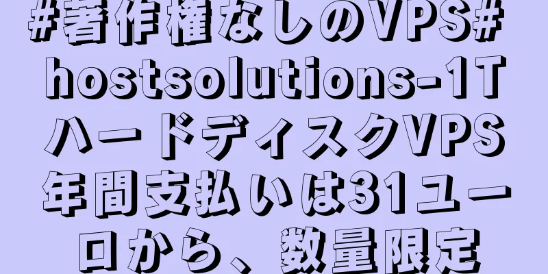 #著作権なしのVPS# hostsolutions-1TハードディスクVPS年間支払いは31ユーロから、数量限定