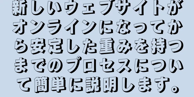 新しいウェブサイトがオンラインになってから安定した重みを持つまでのプロセスについて簡単に説明します。
