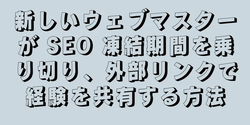 新しいウェブマスターが SEO 凍結期間を乗り切り、外部リンクで経験を共有する方法