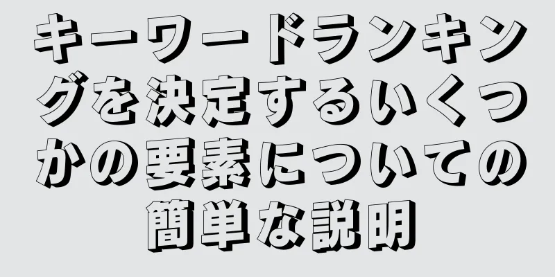 キーワードランキングを決定するいくつかの要素についての簡単な説明