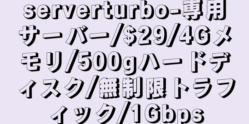 serverturbo-専用サーバー/$29/4Gメモリ/500gハードディスク/無制限トラフィック/1Gbps