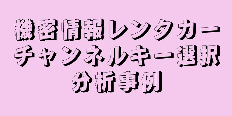 機密情報レンタカーチャンネルキー選択分析事例