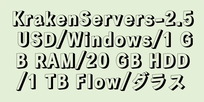 KrakenServers-2.5 USD/Windows/1 GB RAM/20 GB HDD/1 TB Flow/ダラス