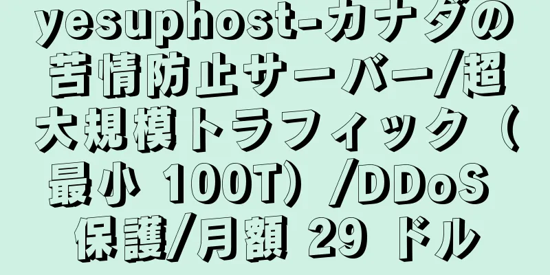 yesuphost-カナダの苦情防止サーバー/超大規模トラフィック（最小 100T）/DDoS 保護/月額 29 ドル