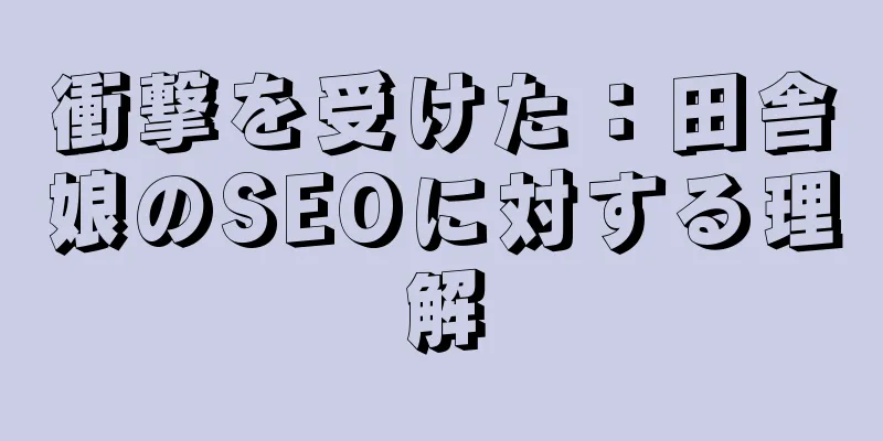 衝撃を受けた：田舎娘のSEOに対する理解