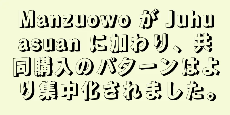Manzuowo が Juhuasuan に加わり、共同購入のパターンはより集中化されました。
