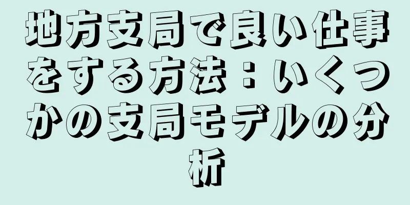 地方支局で良い仕事をする方法：いくつかの支局モデルの分析