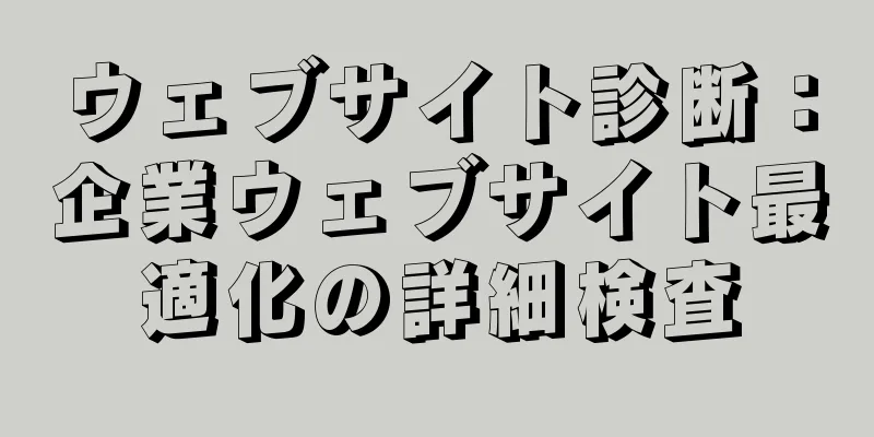 ウェブサイト診断：企業ウェブサイト最適化の詳細検査